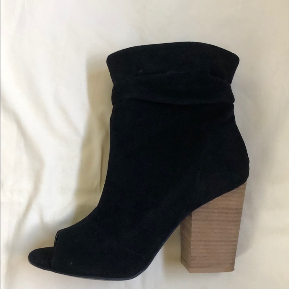Suede Peep Toe Booties